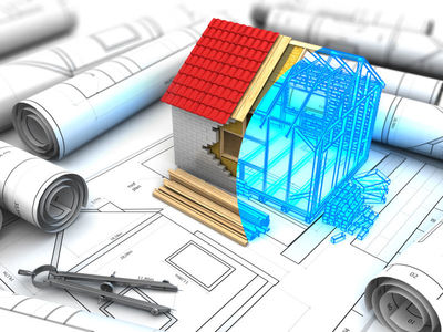 房屋建筑模型与设计蓝图图片-房屋建筑工程三维蓝图设计素材-高清图片 .